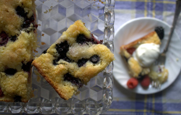 berry cornmeal cake